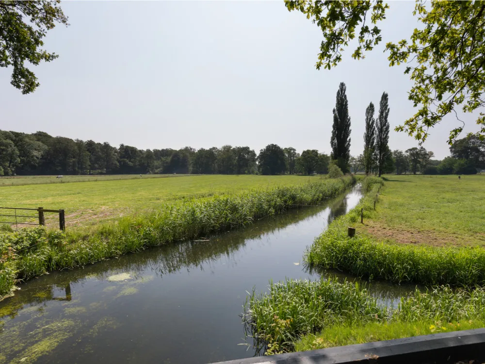 Twents boerenlandschap met sloot en weilanden